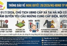 Từ 01/7/2026, Chủ tịch UBND cấp xã có thẩm quyền yêu cầu cắt điện nước công trình xây dựng không phép tại Hà Nội đúng không?